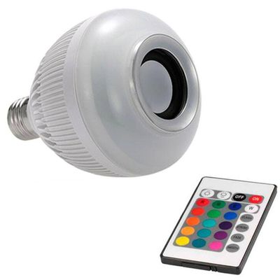 Lâmpada Led Musical Bluetooth Rgb Com Controle Remoto Bivolt