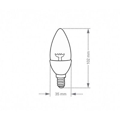 Lâmpada Led Vela Tvl 25 Clara 3w 2700k E14/e27 - Taschibra
