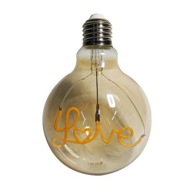 Lampada Led Mensagem Love Vintage 4w Branco Quente Casa