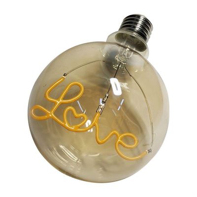 Lampada Led Mensagem Love Vintage 4w Branco Quente Casa