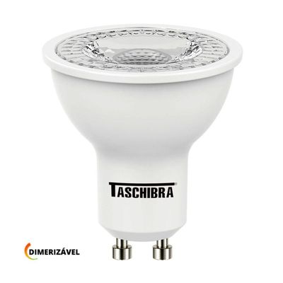 Lâmpada Led Dicroica Mr16 Tdl 7w Dimerizável Taschibra 2700k Luz Quente