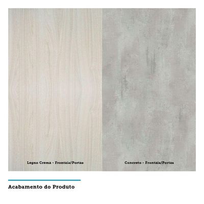 Armário Aéreo 35cm 1 Porta Lis Legno Crema C/Concreto