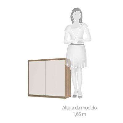 Armário Aéreo 80cm 2 Portas 1 Prateleira Mel Vanilla