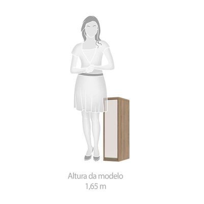 Armário Aéreo 20cm 1 Porta 1 Prateleira Mel Vanilla C/Pérola