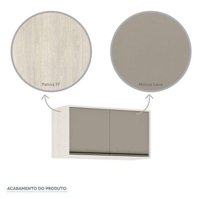 Armário Aéreo De Cozinha 80cm 2 Portas Linea Pátina