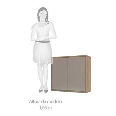 Armário Aéreo 80cm 2 Portas 1 Prateleira Mel Vanilla