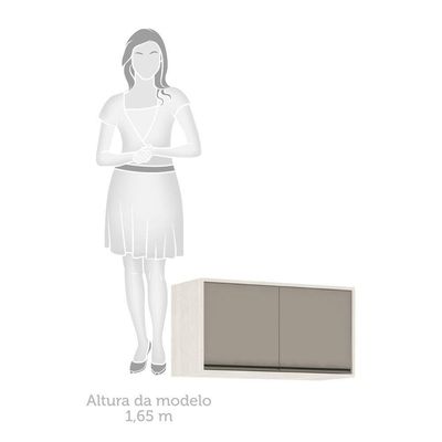 Armário Aéreo De Cozinha 80cm 2 Portas Linea Pátina