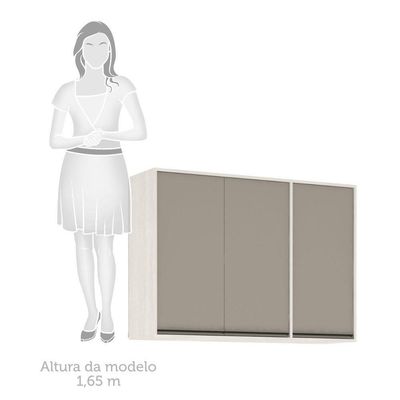 Armário Aéreo De Cozinha 120cm 3 Portas 5 Prateleiras Linea