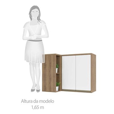 Armário Aéreo Canto Reto 95cm 2 Portas 1 Prateleira Mel