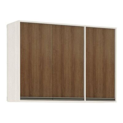 Armário Aéreo De Cozinha 120cm 3 Portas 5 Prateleiras Linea