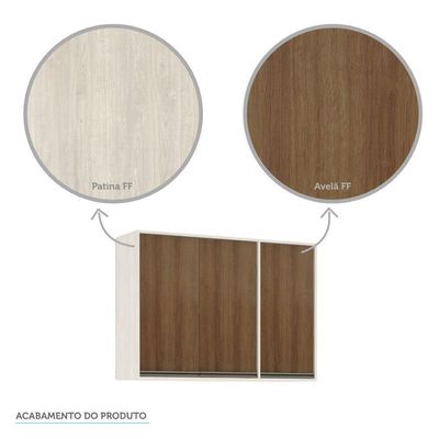 Armário Aéreo De Cozinha 120cm 3 Portas 5 Prateleiras Linea