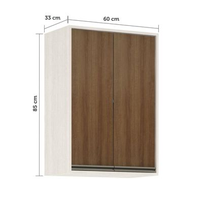 Armário Aéreo De Cozinha 60cm 2 Portas 2 Prateleiras Linea