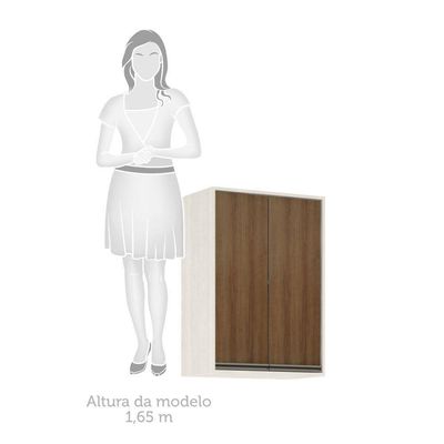 Armário Aéreo De Cozinha 60cm 2 Portas 2 Prateleiras Linea
