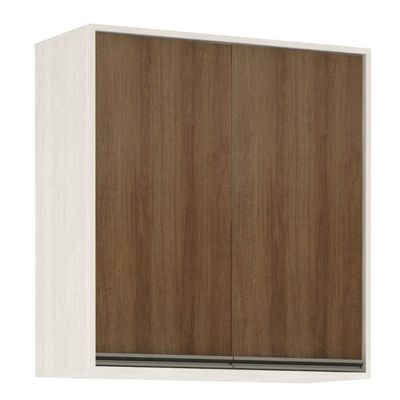 Armário Aéreo De Cozinha 80cm 2 Portas 2 Prateleiras Linea