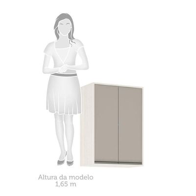 Armário Aéreo De Cozinha 60cm 2 Portas 2 Prateleiras Linea