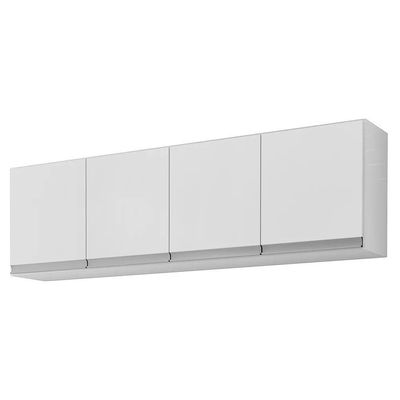 Armário Aéreo De Cozinha 4 Portas 160Cm Andréia Branco