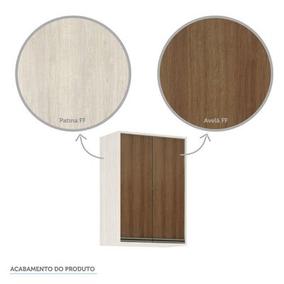Armário Aéreo De Cozinha 60cm 2 Portas 2 Prateleiras Linea