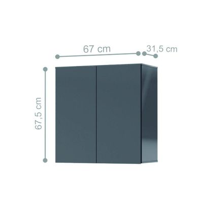 Armário Aéreo Aliex 02 Portas Cinza