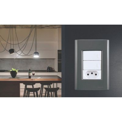 Placa 3 Postos 4x2 Tramontina Giz Grafite Tramontina