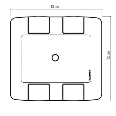 Placa Com 1 Furo 9,5 Mm 4x4 Tramontina Aria Branca Tramontina