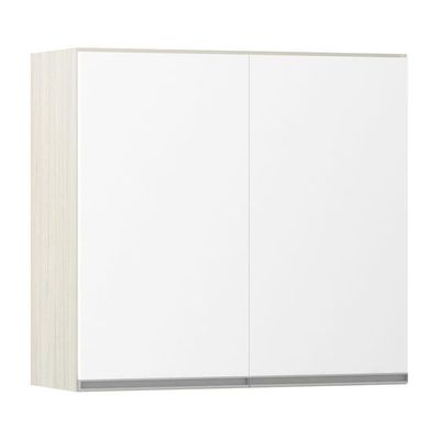 Armário Luciane 80cm 2 Portas Lis Legno Crema C/Branco