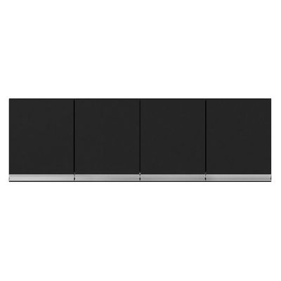 Armário De Cozinha Aéreo 160cm 4 Portas Preto