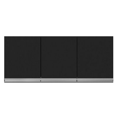 Kit 02 Armários De Cozinha Aéreo 120cm 3 Portas Preto