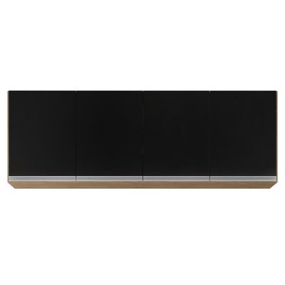 Armário Aéreo 160cm 4 Portas Nevada Castanho/preto - Lumil Móveis
