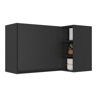 Armário De Cozinha Aéreo De Canto Veneza Multimóveis V3742 Preto Preto