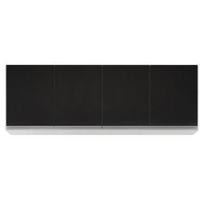 Armário Aéreo 160cm 4 Portas Nevada Branco/preto - Lumil Móveis