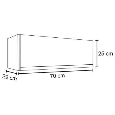 Armário Aéreo De Cozinha Para Geladeira 70cm Texas Preto - Lumil Móveis