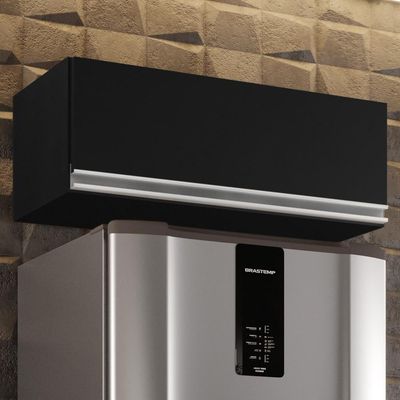 Armário Aéreo De Cozinha Para Geladeira 70cm Texas Preto - Lumil Móveis