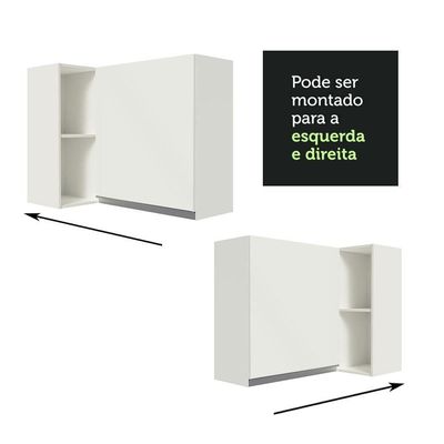 Armário Aéreo De Canto 100% Mdf Com Adega Branco Smart Madesa Branco