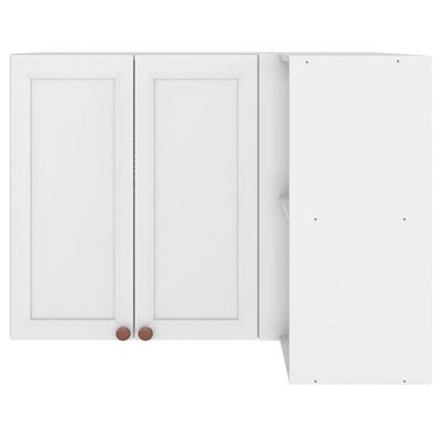 Armário Aéreo Para Canto 2 Portas 2 Nichos Unna Poliman Móveis Branco