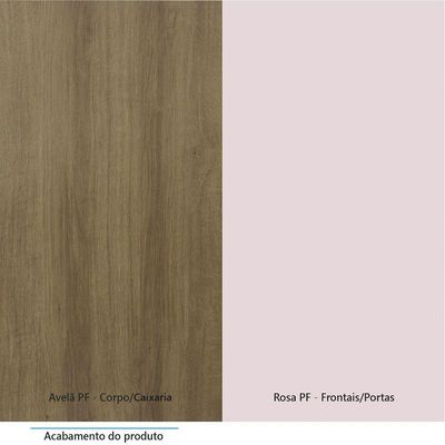 Armário Aéreo Maleiro Modulado 165cm 2 Portas Basculantes Paris Luciane Móveis Avelã Pf Com Rosa Pf