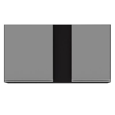 Armário Aéreo De Cozinha 100cm 2 Portas Indiana Preto/cinza - Lumil Móveis