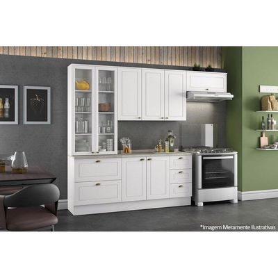 Armário Aéreo P/ Cozinha Americana 1 Porta Basculante 80cm Branco - Henn