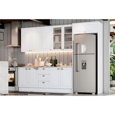 Armário Aéreo Cozinha Modulado Americana 1 Porta Branco - Henn