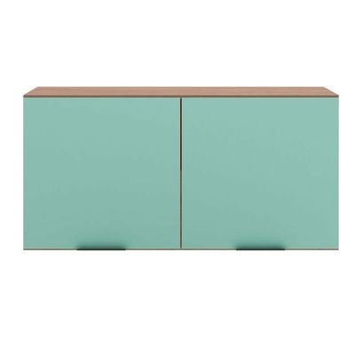 Armário Aéreo 120 Cm 2 Portas Etna Poliman Móveis Carvalho Oak/menta
