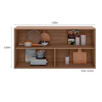 Armário Aéreo 120 Cm 2 Portas Etna Poliman Móveis Carvalho Oak/menta