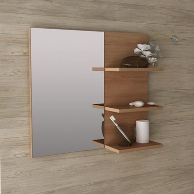 Espelheira Para Banheiro 60Cm Multimóveis Vcr10088 Amêndoa