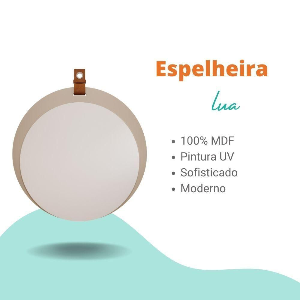 Espelheira Para Decoração De Banheiro, Quarto, Sala, Escritório Mdf 60X60Cm Lua Mgm Cappuccino