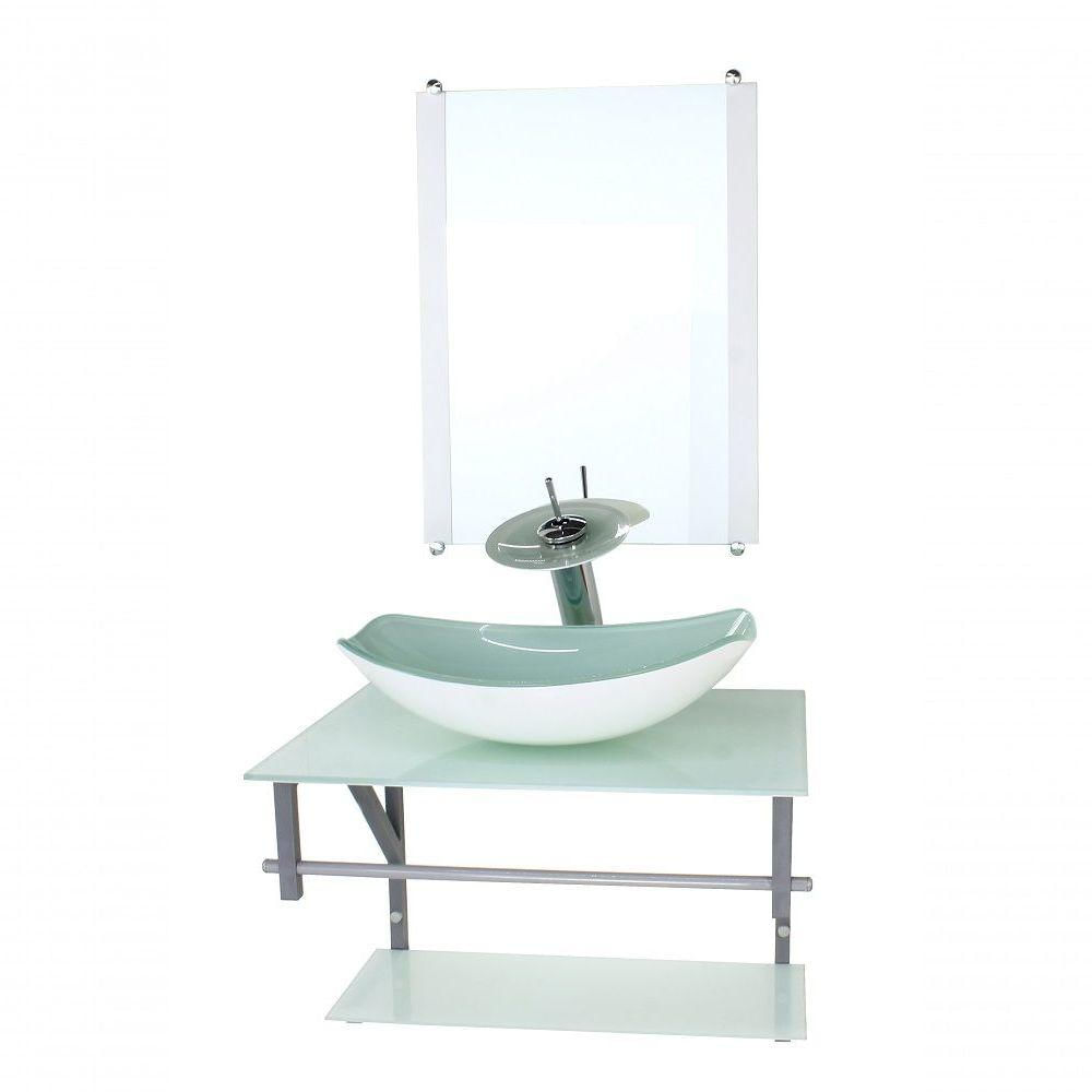 Gabinete Banheiro 60cm Cuba Oval Chanfrada Branco Full