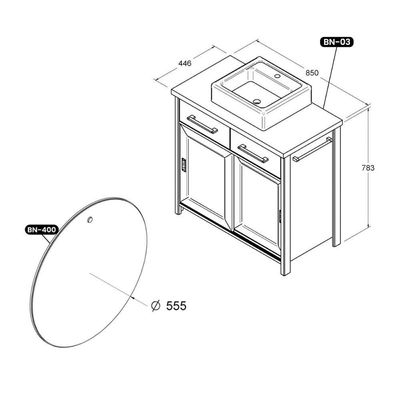 Gabinete Armário Banheiro Ditália Com Cuba + Espelho / Bn-03 Branco