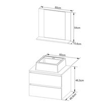 Gabinete De Banheiro + Cuba 60cm Cr10097 Amêndoa/branco