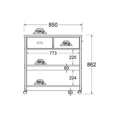 Gabinete Banheiro Ditália 2 Gavetas Ba-135 Cor:preto Preto