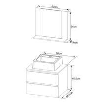 Gabinete De Banheiro + Cuba 60cm Cr10097 Mármore Lunar