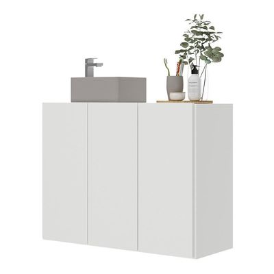 Gabinete Banheiro 3 Portas 90Cm Mp5029 Branco