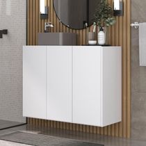 Gabinete Banheiro 3 Portas 90Cm Mp5029 Branco