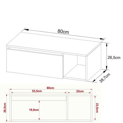 Gabinete Banheiro Suspenso 80Cm Multimóveis Vcr10081